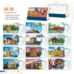 Lịch Bloc 2027 AC Mẫu AC26 - Hà Nội Mến Yêu (25 x 16 cm) Quà Tri Ân Khách Hàng VIP & Đối Tác in logo doanh nghiệp quà tặng Tết tại Quà Tặng Sự Kiện VIP