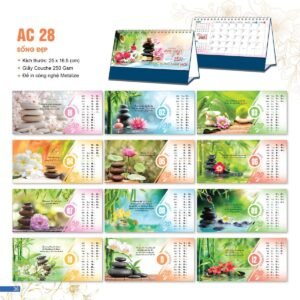 Lịch Bloc 2027 AC Mẫu AC28 - Sống Đẹp (25 x 16 cm) Quà Tri Ân Khách Hàng VIP & Đối Tác in logo doanh nghiệp quà tặng Tết tại Quà Tặng Sự Kiện VIP