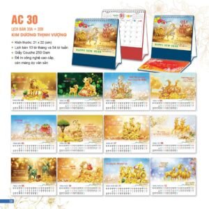 Lịch Để Bàn 2027 AC Mẫu AC30 (21 x 22 cm) Quà Tri Ân Khách Hàng VIP & Đối Tác in logo doanh nghiệp quà tặng Tết tại Quà Tặng Sự Kiện VIP