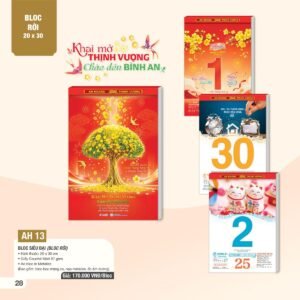 Lịch Bloc Siêu Đại 2027 AH Mẫu AH1314 (20 x 30cm) Quà Tri Ân Khách Hàng VIP & Đối Tác in logo doanh nghiệp quà tặng Tết tại Quà Tặng Sự Kiện VIP