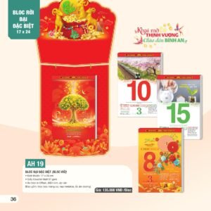Lịch Bloc Đại Đặc Biệt 2027 AH Mẫu AH19 (17 x 24cm) Quà Tri Ân Khách Hàng VIP & Đối Tác in logo doanh nghiệp quà tặng Tết tại Quà Tặng Sự Kiện VIP