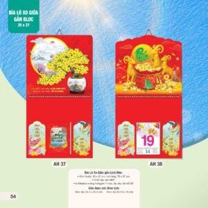 Lịch Treo Tường Lò Xo 2027 AH Mẫu AH37 (35 x 37 cm) Quà Tri Ân Khách Hàng VIP & Đối Tác in logo doanh nghiệp quà tặng Tết tại Quà Tặng Sự Kiện VIP