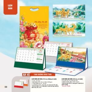 Lịch Bàn Chữ M (Có Note 52 Tuần) 2027 AH Mẫu AH45 (24 x 16cm) Quà Tri Ân Khách Hàng VIP & Đối Tác in logo doanh nghiệp quà tặng Tết tại Quà Tặng Sự Kiện VIP