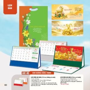 Lịch Bàn Chữ M (Có Note 52 Tuần) 2027 AH Mẫu AH46 (24 x 16cm) Quà Tri Ân Khách Hàng VIP & Đối Tác in logo doanh nghiệp quà tặng Tết tại Quà Tặng Sự Kiện VIP