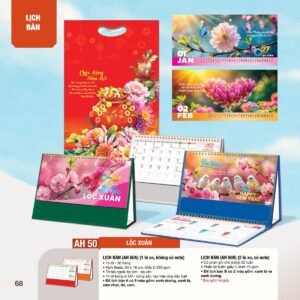 Lịch Bàn Chữ M (Có Note 52 Tuần) 2027 AH Mẫu AH50 - Lộc Xuân (24 x 16cm) Quà Tri Ân Khách Hàng VIP & Đối Tác in logo doanh nghiệp quà tặng Tết tại Quà Tặng Sự Kiện VIP