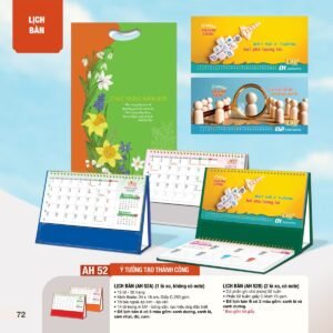 Lịch Bàn Chữ M (Có Note 52 Tuần) 2027 AH Mẫu AH52 (24 x 16cm) Quà Tri Ân Khách Hàng VIP & Đối Tác in logo doanh nghiệp quà tặng Tết tại Quà Tặng Sự Kiện VIP