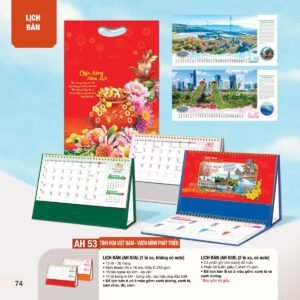 Lịch Bàn Chữ M (Có Note 52 Tuần) 2027 AH Mẫu AH53 - Tinh Hoa Việt Nam (24 x 16cm) Quà Tri Ân Khách Hàng VIP & Đối Tác in logo doanh nghiệp quà tặng Tết tại Quà Tặng Sự Kiện VIP