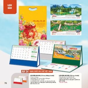 Lịch Bàn Chữ M (Có Note 52 Tuần) 2027 AH Mẫu AH54 (24 x 16cm) Quà Tri Ân Khách Hàng VIP & Đối Tác in logo doanh nghiệp quà tặng Tết tại Quà Tặng Sự Kiện VIP