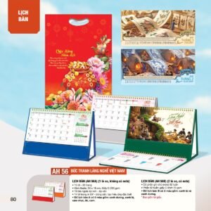Lịch Bàn Chữ M (Có Note 52 Tuần) 2027 AH Mẫu AH56 (24 x 16cm) Quà Tri Ân Khách Hàng VIP & Đối Tác in logo doanh nghiệp quà tặng Tết tại Quà Tặng Sự Kiện VIP