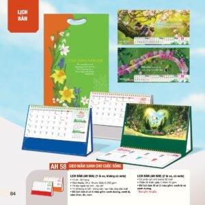 Lịch Bàn Chữ M (Có Note 52 Tuần) 2027 AH Mẫu AH58 (24 x 16cm) Quà Tri Ân Khách Hàng VIP & Đối Tác in logo doanh nghiệp quà tặng Tết tại Quà Tặng Sự Kiện VIP