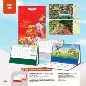 Lịch Bàn Chữ M (Có Note 52 Tuần) 2027 AH Mẫu AH59 (24 x 16cm) Quà Tri Ân Khách Hàng VIP & Đối Tác in logo doanh nghiệp quà tặng Tết tại Quà Tặng Sự Kiện VIP