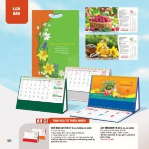 Lịch Bàn Chữ M (Có Note 52 Tuần) 2027 AH Mẫu AH61 (24 x 16cm) Quà Tri Ân Khách Hàng VIP & Đối Tác in logo doanh nghiệp quà tặng Tết tại Quà Tặng Sự Kiện VIP