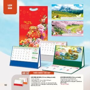 Lịch Bàn Chữ M (Có Note 52 Tuần) 2027 AH Mẫu AH62 (24 x 16cm) Quà Tri Ân Khách Hàng VIP & Đối Tác in logo doanh nghiệp quà tặng Tết tại Quà Tặng Sự Kiện VIP