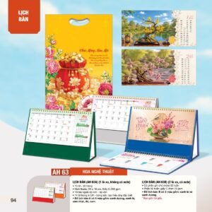 Lịch Bàn Chữ M (Có Note 52 Tuần) 2027 AH Mẫu AH63 (24 x 16cm) Quà Tri Ân Khách Hàng VIP & Đối Tác in logo doanh nghiệp quà tặng Tết tại Quà Tặng Sự Kiện VIP