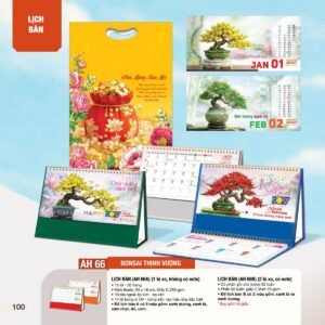 Lịch Bàn Chữ M (Có Note 52 Tuần) 2027 AH Mẫu AH66 (24 x 16cm) Quà Tri Ân Khách Hàng VIP & Đối Tác in logo doanh nghiệp quà tặng Tết tại Quà Tặng Sự Kiện VIP