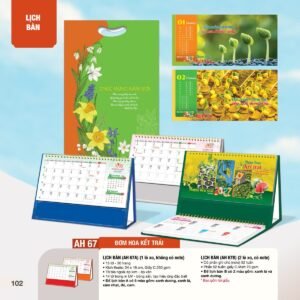 Lịch Bàn Chữ M (Có Note 52 Tuần) 2027 AH Mẫu AH67 - Lộc Xuân (24 x 16cm) Quà Tri Ân Khách Hàng VIP & Đối Tác in logo doanh nghiệp quà tặng Tết tại Quà Tặng Sự Kiện VIP