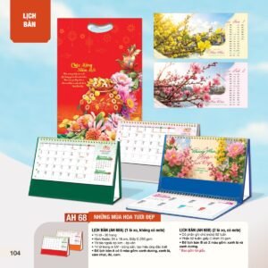 Lịch Bàn Chữ M (Có Note 52 Tuần) 2027 AH Mẫu AH68 (24 x 16cm) Quà Tri Ân Khách Hàng VIP & Đối Tác in logo doanh nghiệp quà tặng Tết tại Quà Tặng Sự Kiện VIP