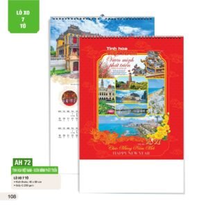 Lịch Treo Tường Lò Xo 7 Tờ 2027 AH Mẫu AH72 (40 x 60 cm) Quà Tri Ân Khách Hàng VIP & Đối Tác in logo doanh nghiệp quà tặng Tết tại Quà Tặng Sự Kiện VIP
