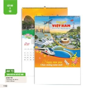 Lịch Treo Tường Lò Xo 7 Tờ 2027 AH Mẫu AH73 (40 x 60cm) Quà Tri Ân Khách Hàng VIP & Đối Tác in logo doanh nghiệp quà tặng Tết tại Quà Tặng Sự Kiện VIP