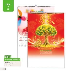 Lịch Treo Tường Lò Xo 7 Tờ 2027 AH Mẫu AH74 (40 x 60cm) Quà Tri Ân Khách Hàng VIP & Đối Tác in logo doanh nghiệp quà tặng Tết tại Quà Tặng Sự Kiện VIP