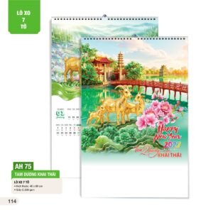 Lịch Treo Tường Lò Xo 7 Tờ 2027 AH Mẫu AH75 (40 x 60cm) Quà Tri Ân Khách Hàng VIP & Đối Tác in logo doanh nghiệp quà tặng Tết tại Quà Tặng Sự Kiện VIP
