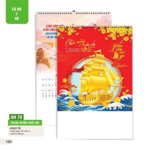 Lịch Treo Tường Lò Xo 7 Tờ 2027 AH Mẫu AH78 (40 x 60cm) Quà Tri Ân Khách Hàng VIP & Đối Tác in logo doanh nghiệp quà tặng Tết tại Quà Tặng Sự Kiện VIP