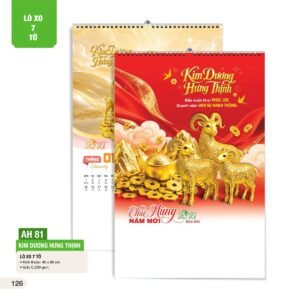 Lịch Treo Tường Lò Xo 7 Tờ 2027 AH Mẫu AH81 (40 x 60cm) Quà Tri Ân Khách Hàng VIP & Đối Tác in logo doanh nghiệp quà tặng Tết tại Quà Tặng Sự Kiện VIP