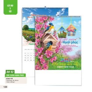 Lịch Treo Tường Lò Xo 7 Tờ 2027 AH Mẫu AH82 (40 x 60cm) Quà Tri Ân Khách Hàng VIP & Đối Tác in logo doanh nghiệp quà tặng Tết tại Quà Tặng Sự Kiện VIP