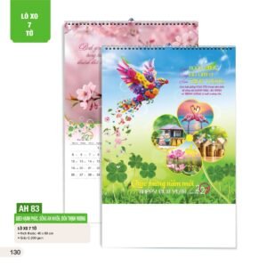 Lịch Treo Tường Lò Xo 7 Tờ 2027 AH Mẫu AH83 (40 x 60cm) Quà Tri Ân Khách Hàng VIP & Đối Tác in logo doanh nghiệp quà tặng Tết tại Quà Tặng Sự Kiện VIP