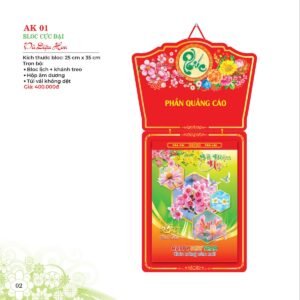 Lịch Bloc 2027 AK Mẫu AK01 (29 x 41 cm) Quà Tri Ân Khách Hàng VIP & Đối Tác in logo doanh nghiệp quà tặng Tết tại Quà Tặng Sự Kiện VIP