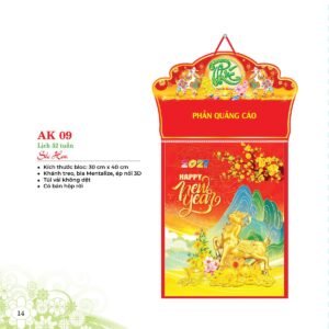 Lịch 52 Tuần 2027 AK Mẫu AK09 (31 x 42 cm) Quà Tri Ân Khách Hàng VIP & Đối Tác in logo doanh nghiệp quà tặng Tết tại Quà Tặng Sự Kiện VIP