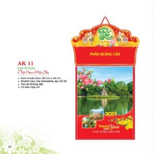 Lịch 52 Tuần 2027 AK Mẫu AK11 (31 x 42 cm) Quà Tri Ân Khách Hàng VIP & Đối Tác in logo doanh nghiệp quà tặng Tết tại Quà Tặng Sự Kiện VIP