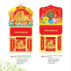 Lịch Treo Tường Lò Xo 2027 AK Mẫu AK12 (40 x 60 cm) Quà Tri Ân Khách Hàng VIP & Đối Tác in logo doanh nghiệp quà tặng Tết tại Quà Tặng Sự Kiện VIP