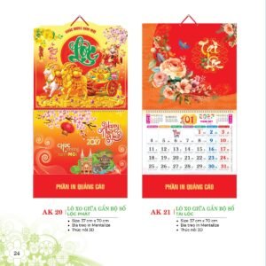 Lịch Treo Tường Lò Xo 2027 AK Mẫu AK20 (40 x 60 cm) Quà Tri Ân Khách Hàng VIP & Đối Tác in logo doanh nghiệp quà tặng Tết tại Quà Tặng Sự Kiện VIP