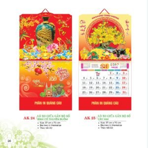 Lịch Treo Tường Lò Xo 2027 AK Mẫu AK27 (40 x 60 cm) Quà Tri Ân Khách Hàng VIP & Đối Tác in logo doanh nghiệp quà tặng Tết tại Quà Tặng Sự Kiện VIP