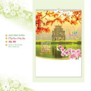 Lịch Treo Tường Lò Xo 2027 AK Mẫu AK30 (40 x 60cm) Quà Tri Ân Khách Hàng VIP & Đối Tác in logo doanh nghiệp quà tặng Tết tại Quà Tặng Sự Kiện VIP