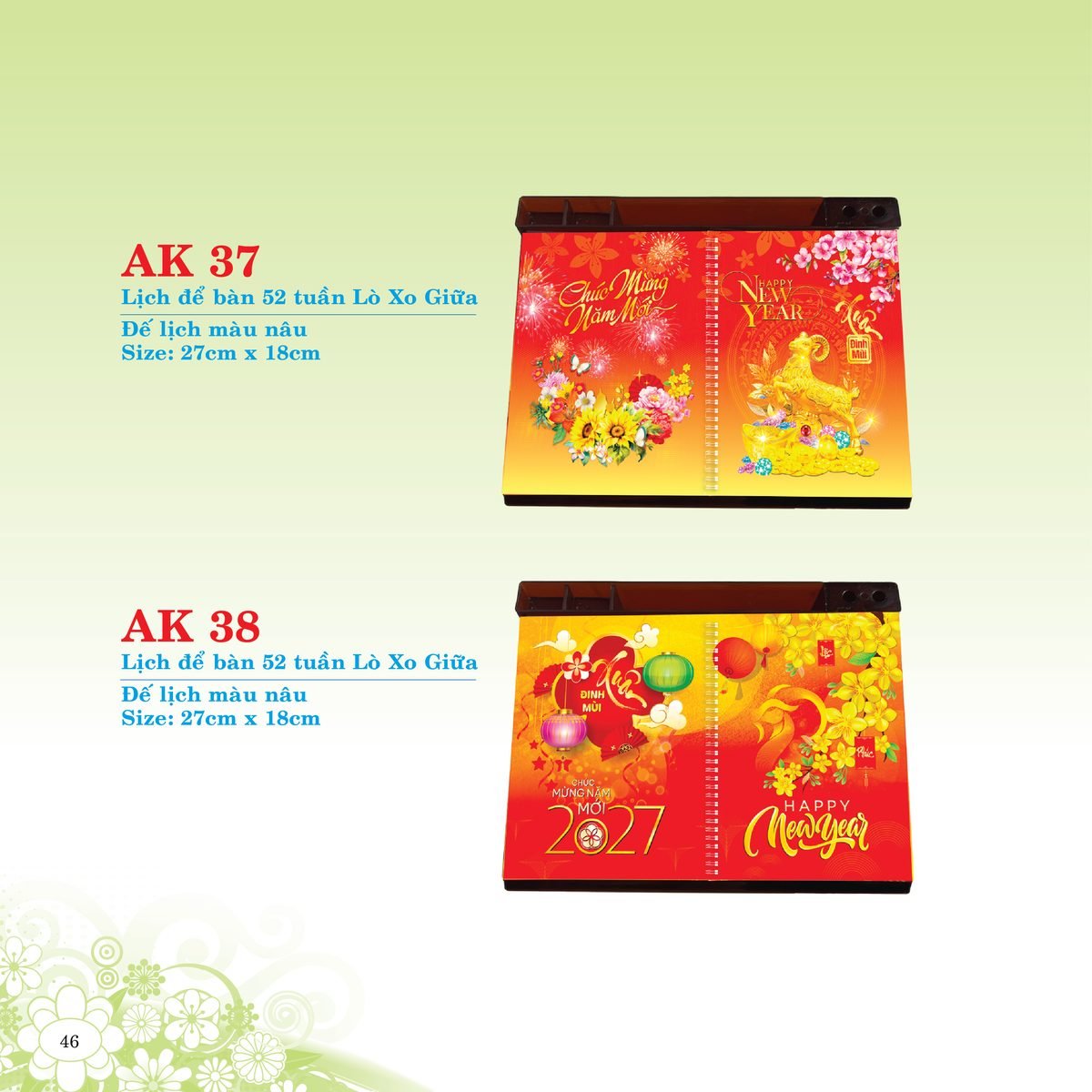 Lịch Để Bàn 2027 AK Mẫu AK40 (16 x 24 cm) Quà Tri Ân Khách Hàng VIP & Đối Tác Lịch Để Bàn 2027 AK Mẫu AK40 (16 x 24 cm) Quà Tri Ân Khách Hàng VIP & Đối Tác in logo doanh nghiệp quà tặng Tết tại Quà Tặng Sự Kiện VIP