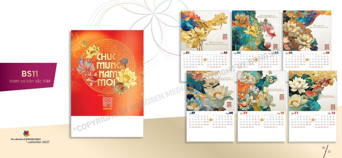 Lịch 7 Tờ Lò Xo 2027 BS21 Quà Tri Ân Khách Hàng VIP & Đối Tác