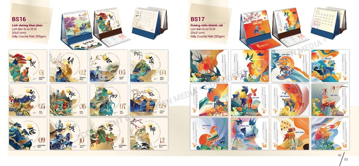 Lịch Để Bàn Nghệ Thuật 2027 BS25 Quà Tri Ân Khách Hàng VIP & Đối Tác