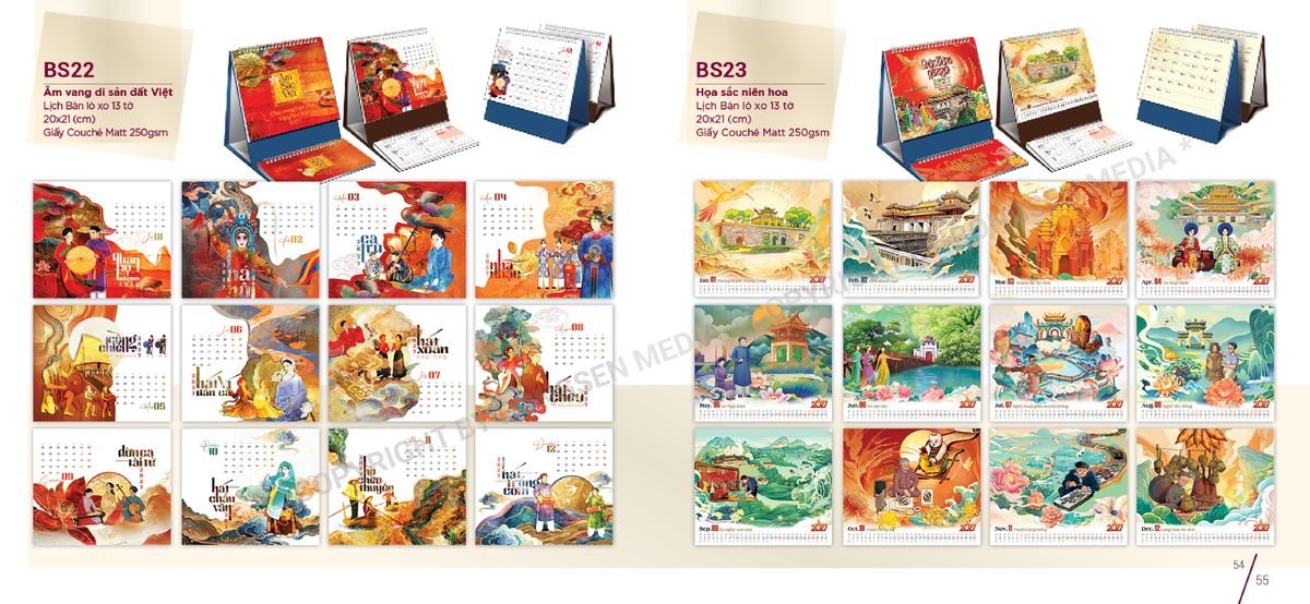 Lịch Để Bàn Nghệ Thuật 2027 BS28 Quà Tri Ân Khách Hàng VIP & Đối Tác