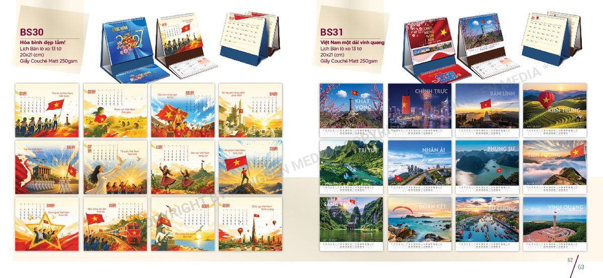 Lịch Để Bàn Nghệ Thuật 2027 BS32 Quà Tri Ân Khách Hàng VIP & Đối Tác