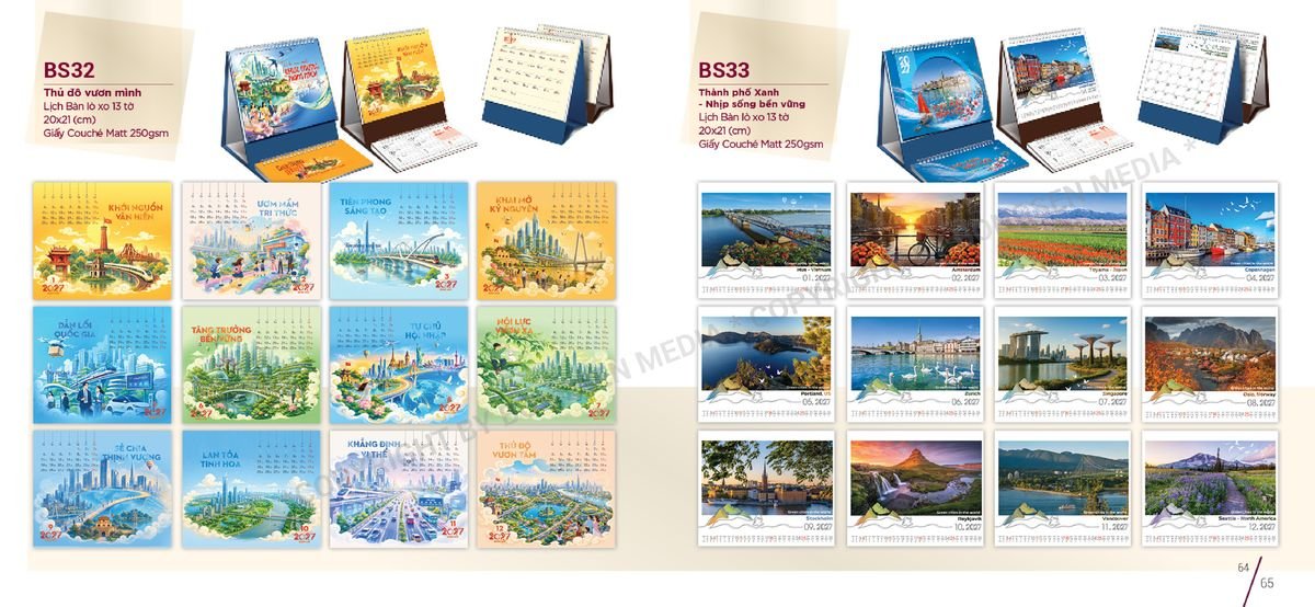 Lịch Để Bàn Nghệ Thuật 2027 BS33 Quà Tri Ân Khách Hàng VIP & Đối Tác