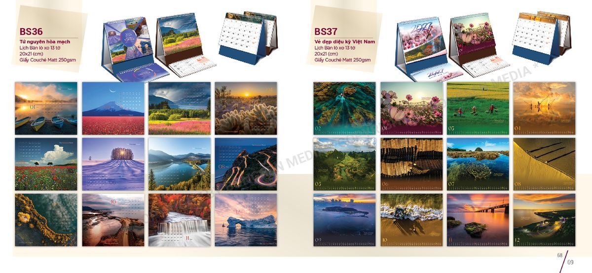 Lịch Để Bàn Nghệ Thuật 2027 BS35 Quà Tri Ân Khách Hàng VIP & Đối Tác