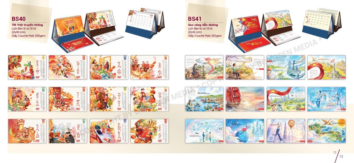 Lịch Để Bàn Nghệ Thuật 2027 BS37 Quà Tri Ân Khách Hàng VIP & Đối Tác