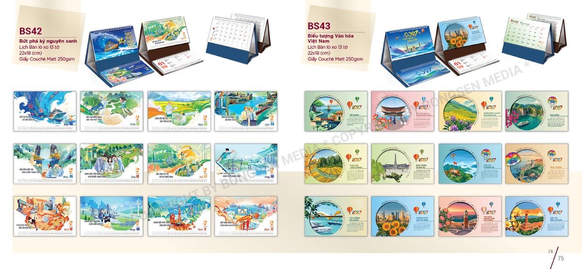 Lịch Để Bàn Nghệ Thuật 2027 BS38 Quà Tri Ân Khách Hàng VIP & Đối Tác