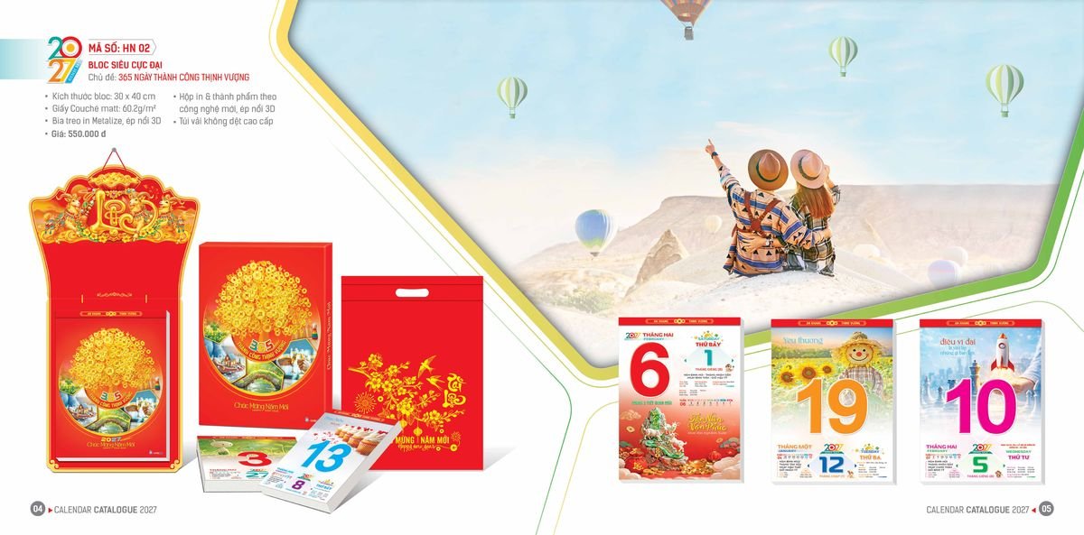 Lịch Bloc Hoa Niên 2027 ĐP DPHN01 Quà Tri Ân Khách Hàng VIP & Đối Tác