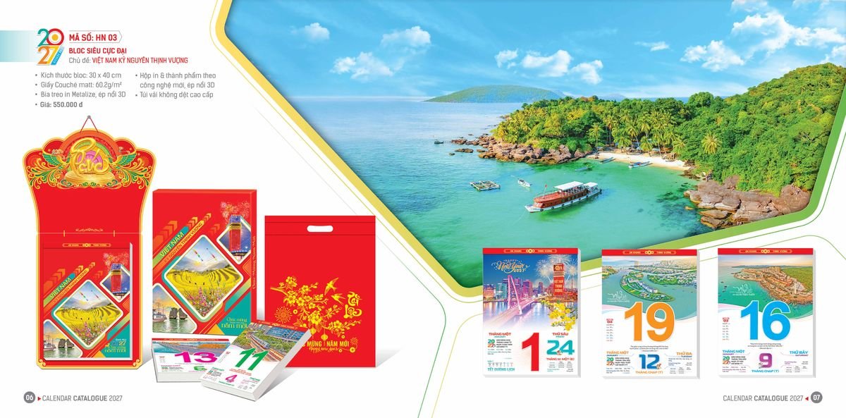 Lịch Bloc Hoa Niên 2027 ĐP DPHN02 Quà Tri Ân Khách Hàng VIP & Đối Tác