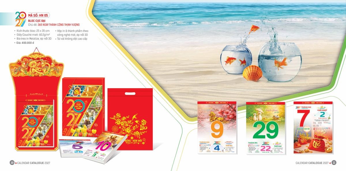 Lịch Bloc Hoa Niên 2027 ĐP DPHN04 Quà Tri Ân Khách Hàng VIP & Đối Tác