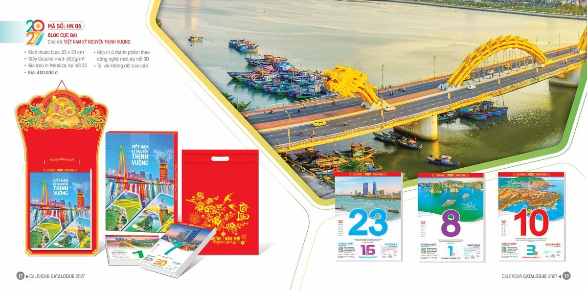 Lịch Bloc Hoa Niên 2027 ĐP DPHN05 Quà Tri Ân Khách Hàng VIP & Đối Tác