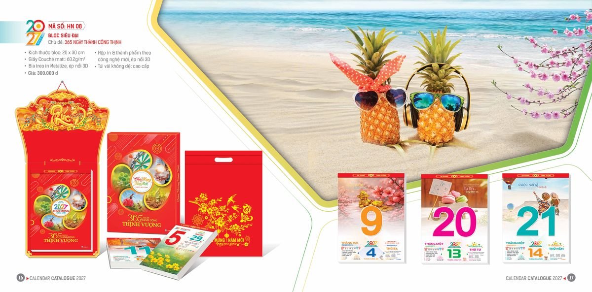 Lịch Bloc Hoa Niên 2027 ĐP DPHN07 Quà Tri Ân Khách Hàng VIP & Đối Tác